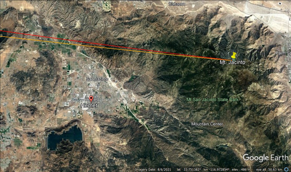 Google Earth view of Hemet and Mt. San Jacinto.