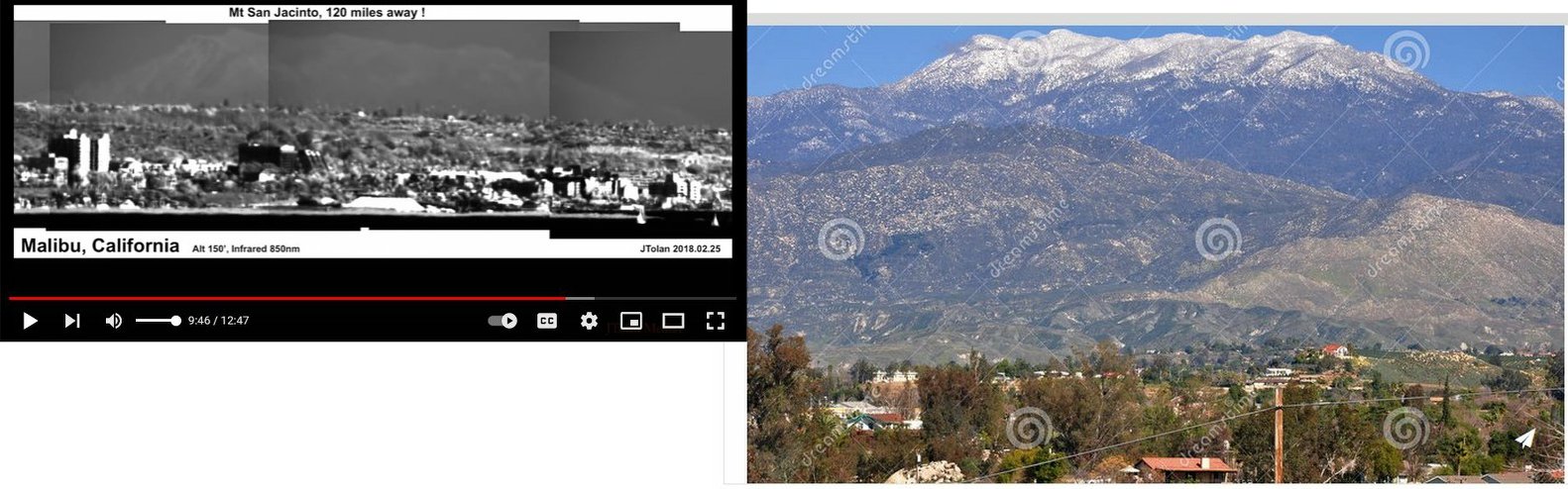 Side by side comparison of Mt. San Jacinto